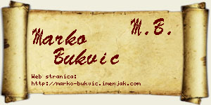 Marko Bukvić vizit kartica